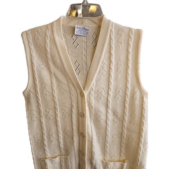 Softwear Vintage Cream Knit Vest - Picture 2 of 7
